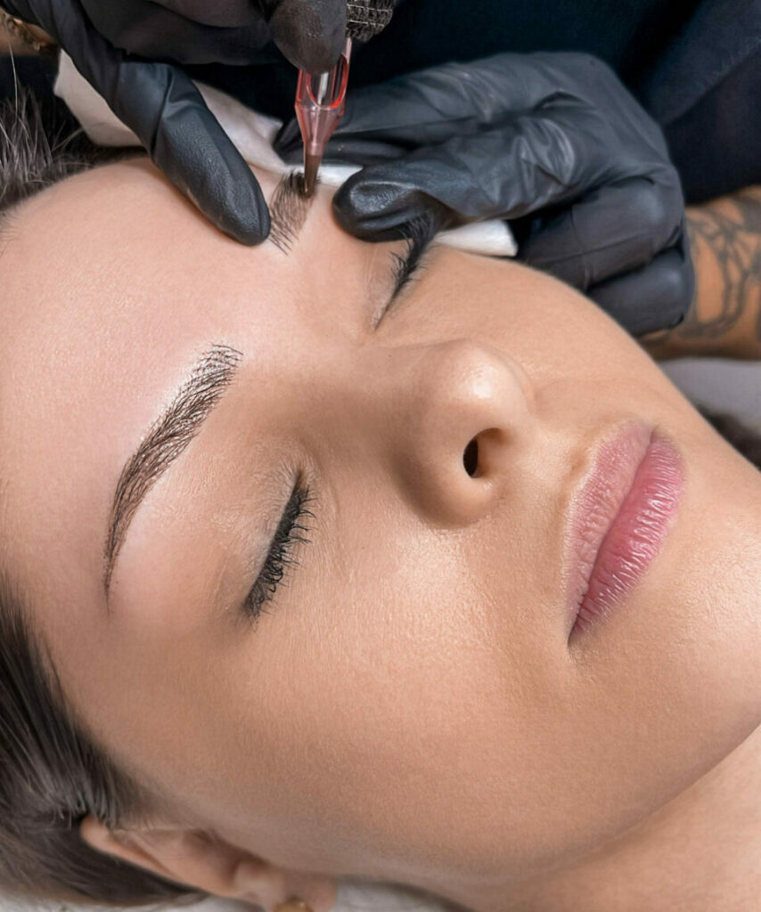 studio twostep maquillage permanent des sourcils hairstroke poil à poil powder brow hybrid brow valence